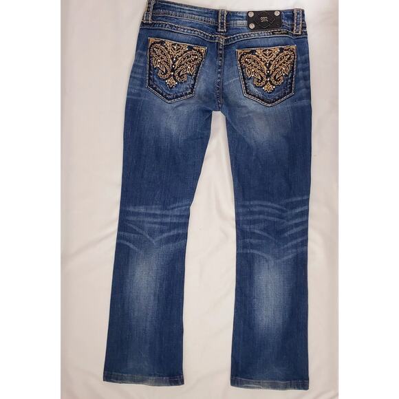 Miss Me Jeans Size 28x27 Rhinestone Cropped Ankle Capri Boot Cut Womens Pants - Picture 10 of 10